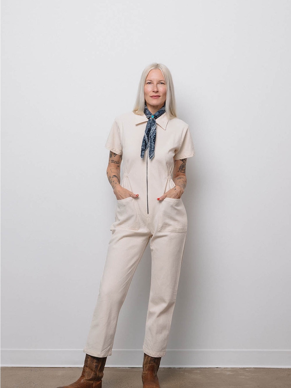Noble Utility Jumpsuit in Oat size L